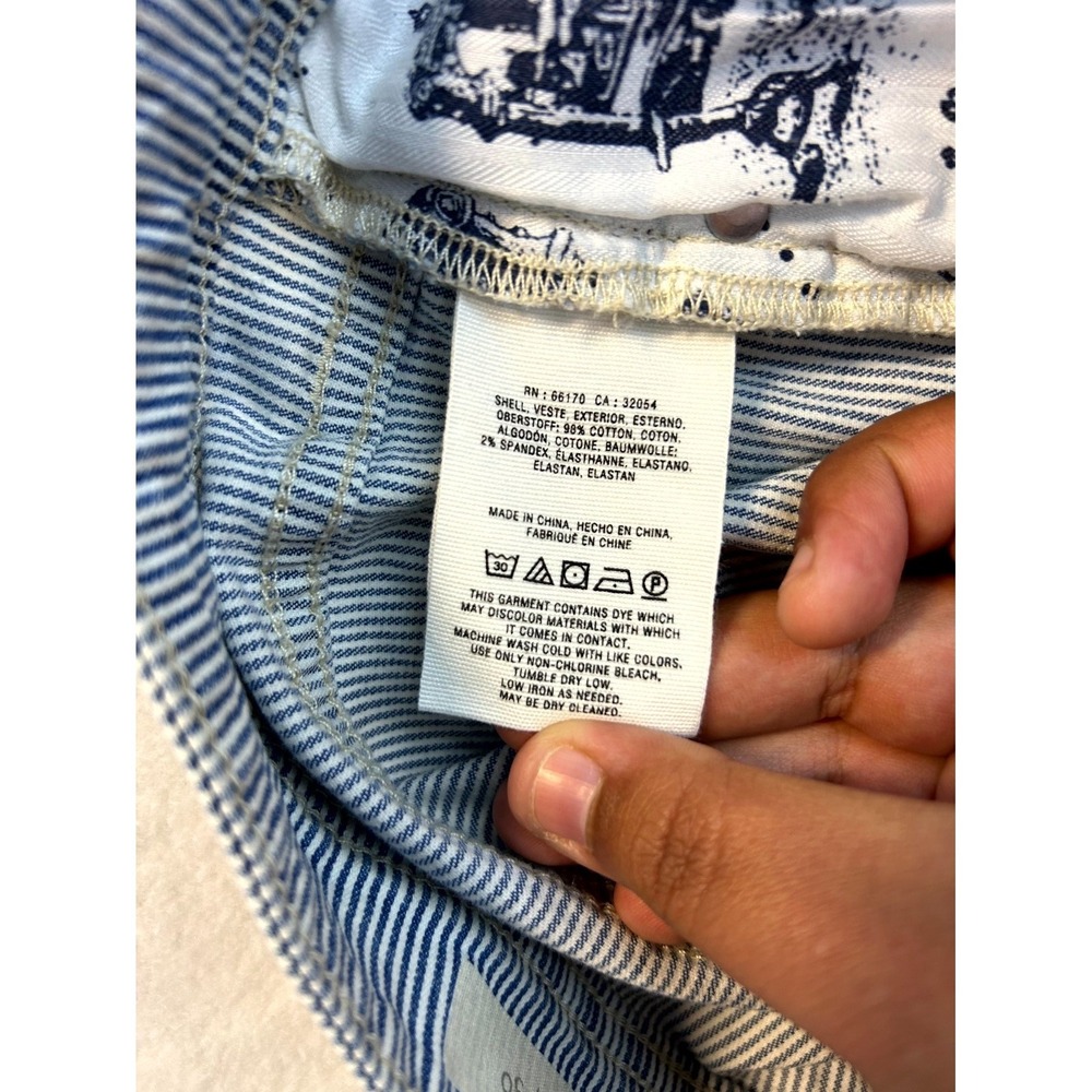 Anthro x Pilcro Blue White Railroad Stripe Anthropologie Hypen Shorts Womens 30 - Picture 5 of 16